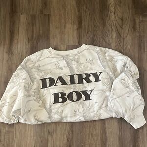 Dairy boy camo crew neck